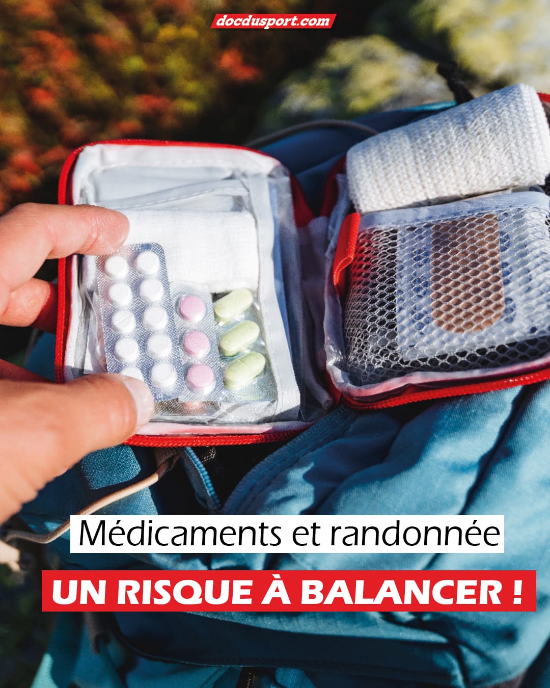 🎒💊 Rando & médicaments : attention aux risques !
- Déshydratation = effet modifié
- Anticoagulants = saignements prolongés
- Certains traitements = somnolence → chute
- Pamplemousse ⚠️ interactions

👉 Emporte ta trousse + fiche d’urgence.
🔗 L’article complet ici à retrouver sur www.docdusport.com (lien en bio).